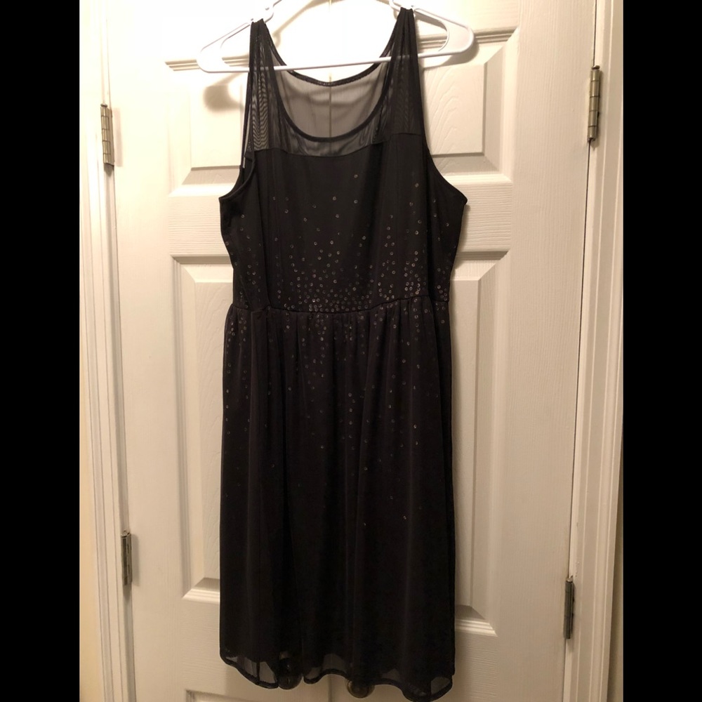 Lane Bryant Black w/ gold Sequins Party Dress